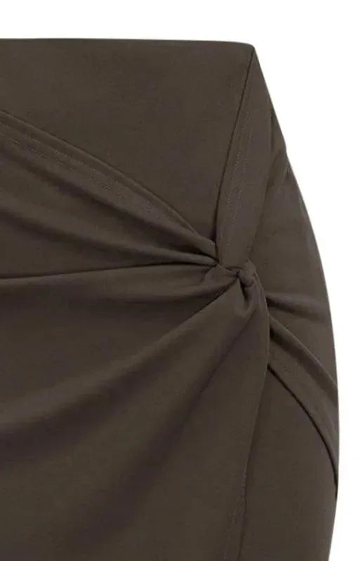 Elegant Draped Asymmetrical Pleated Skirt for Women - Trendy High Waist Flowy Midi Skirt for Party, Date Night & Office Wear
