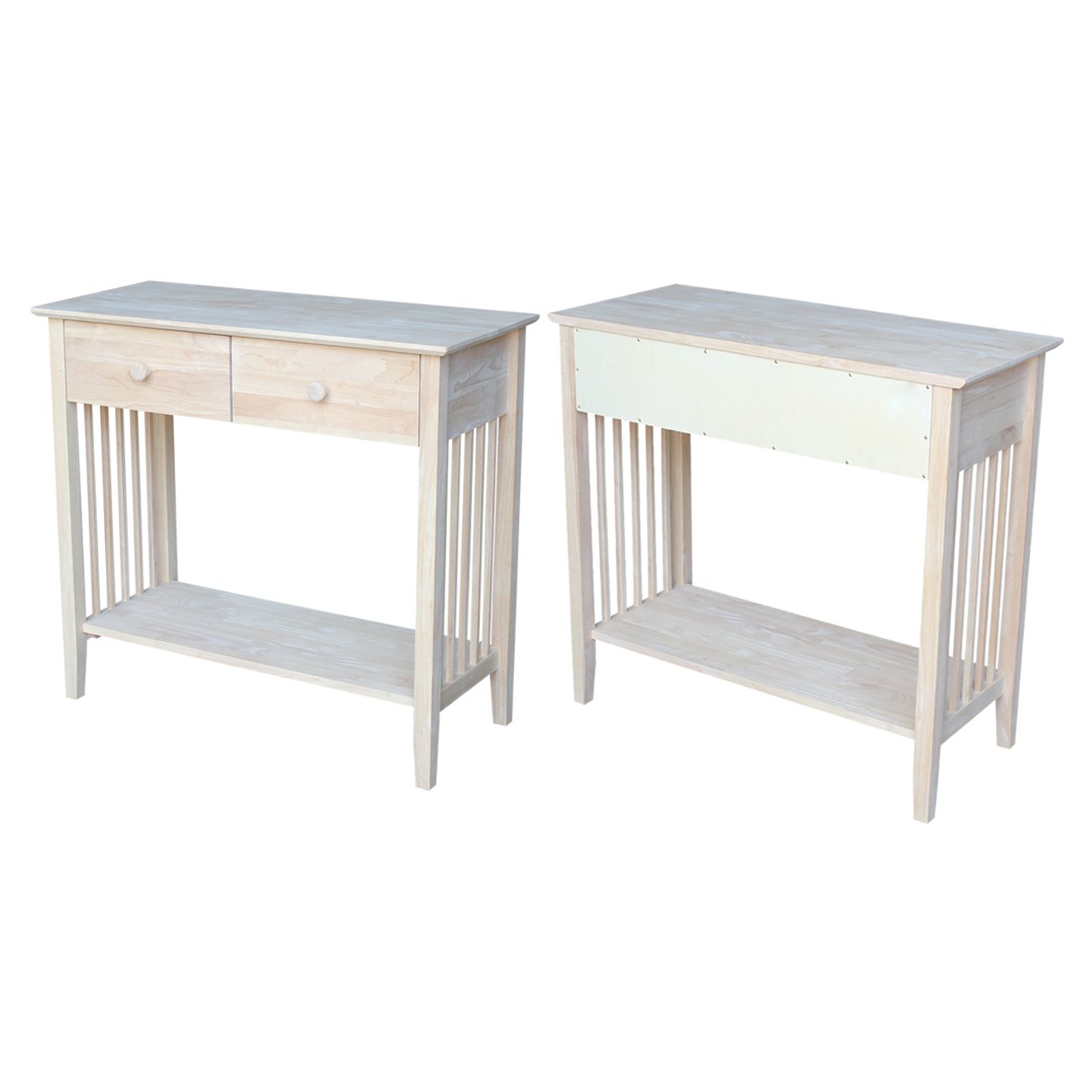Unfinished Mission Style Server and Console Table by International Concepts - Perfect for Entryway, Dining Room, or Home Office Decor