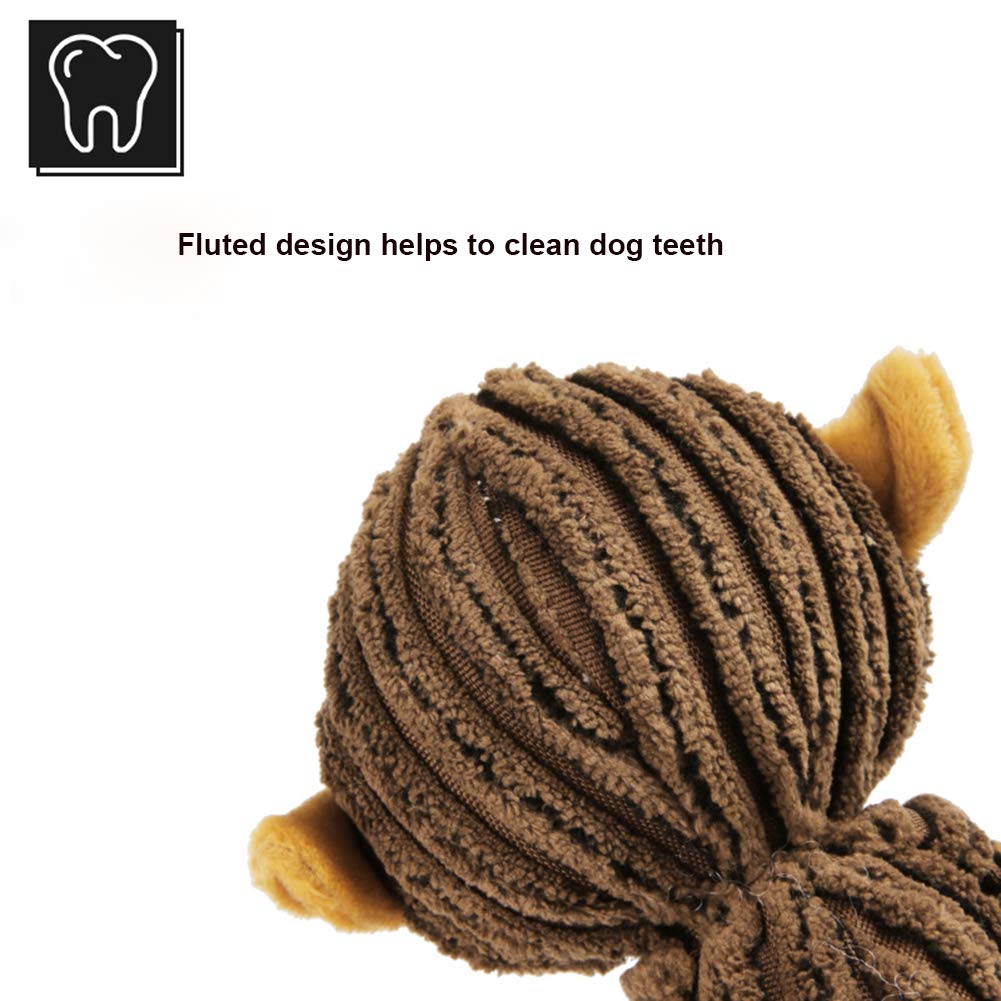 Durable Squeaky Plush Dog Toys for Teeth Cleaning - Long Leg Cute Cattle, Bear & Monkey Stuffed Animals for Small, Medium & Large Dogs - Perfect for Playtime, Training & Puppy Teething Relief