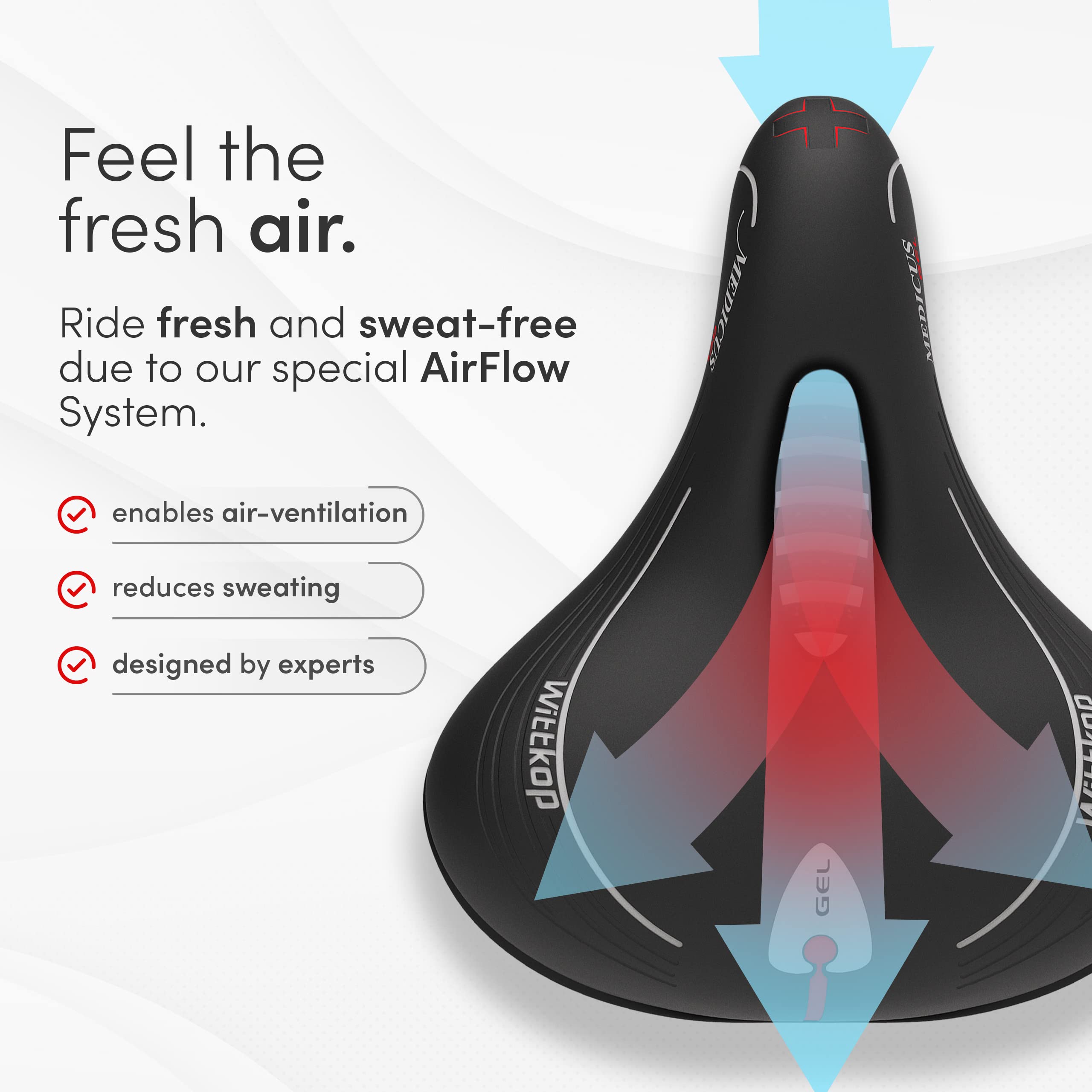 **Wittkop Oversized Comfort Bike Seat for Peloton Bike & Bike+ - Wide Replacement Saddle for Men & Women - Compatible with Spin, Road & Exercise Bikes - Perfect for Indoor Cycling, Gym Workouts & Long Rides**
