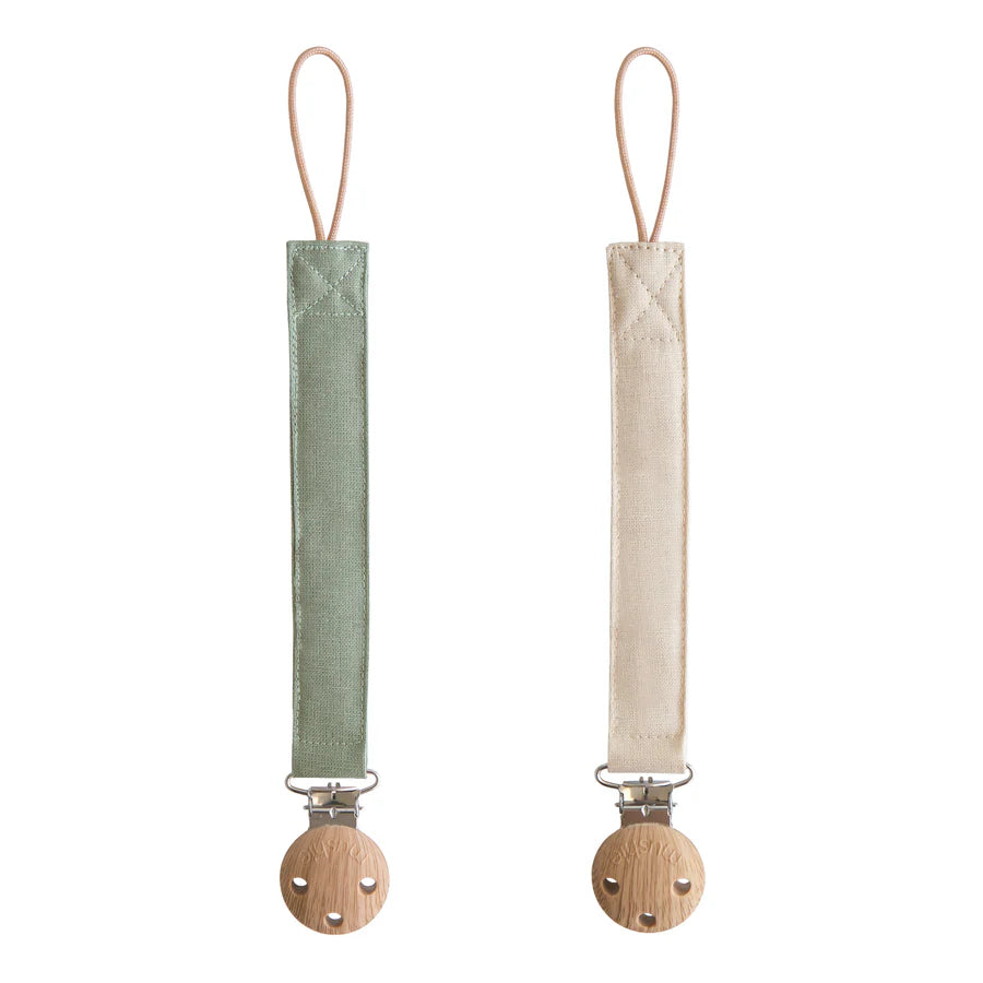 Organic Linen Pacifier Clip for Babies - Soft, Safe & Stylish Pacifier Holder for Newborns & Toddlers - Perfect for Strollers, Car Seats & Diaper Bags