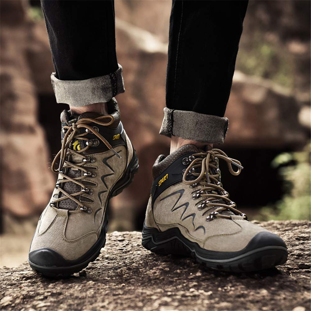 Ailishabroy Men's Winter High Top Sneakers - Warm Lace-Up Ankle Boots for Hiking, Climbing & Outdoor Activities | Perfect for Snow, Trail Walking & Cold Weather Adventures