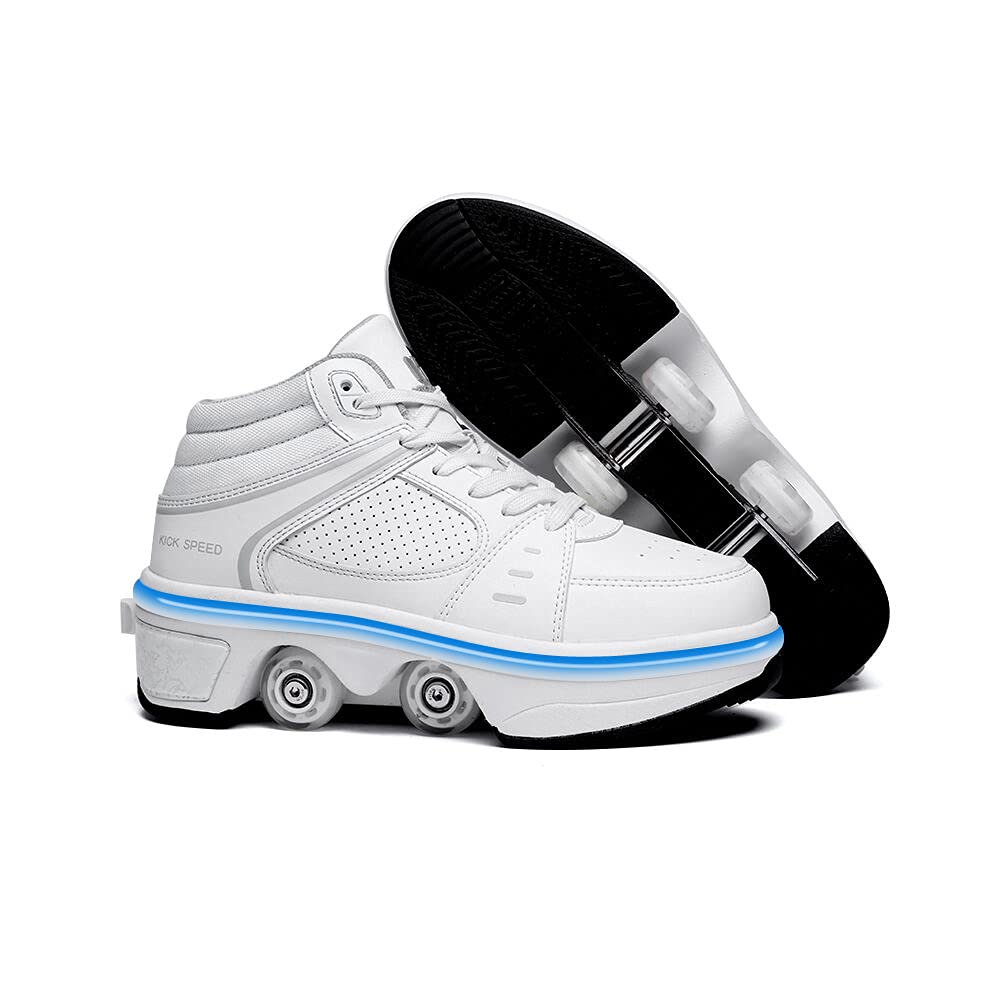 2-in-1 Roller Skates & Sneakers for Men Women - Retractable Wheel Shoes for Outdoor Fun, Fitness & Commuting - Perfect for Skating, Walking & Urban Travel