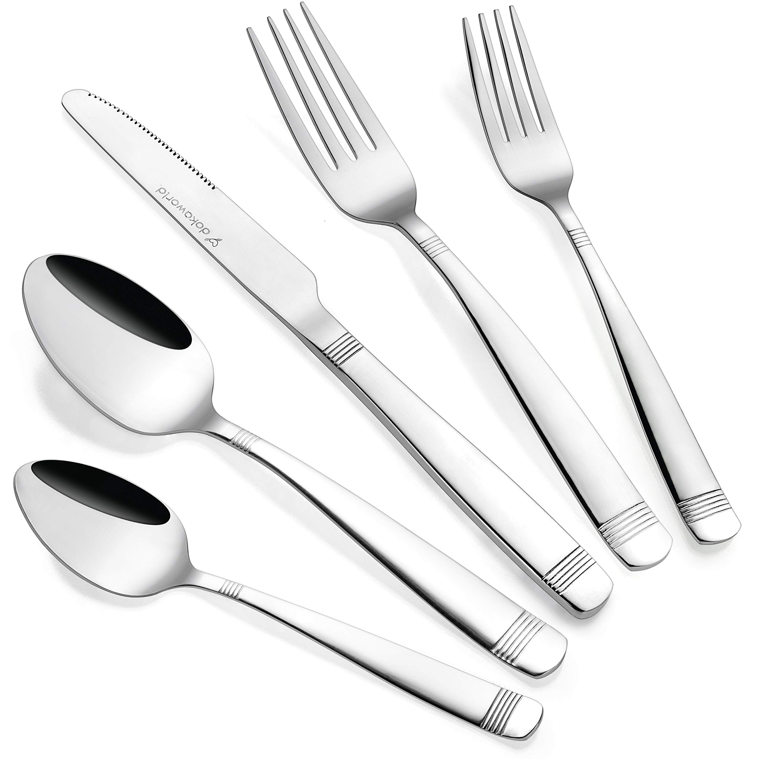 Premium 18/10 Stainless Steel Flatware Set for 8 - 40 Piece Silverware Cutlery Set with Spoons, Forks & Knives - Elegant Dinnerware for Formal Dining, Wedding Gifts & Restaurant Use
