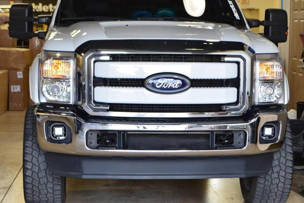 40W CREE LED Cube Fog Light Kit with Bezel Cover & Wiring Harness for 2011-2016 Ford F250 F350 F450 Trucks - Off-Road, Foggy Weather & Night Driving Lighting Upgrade