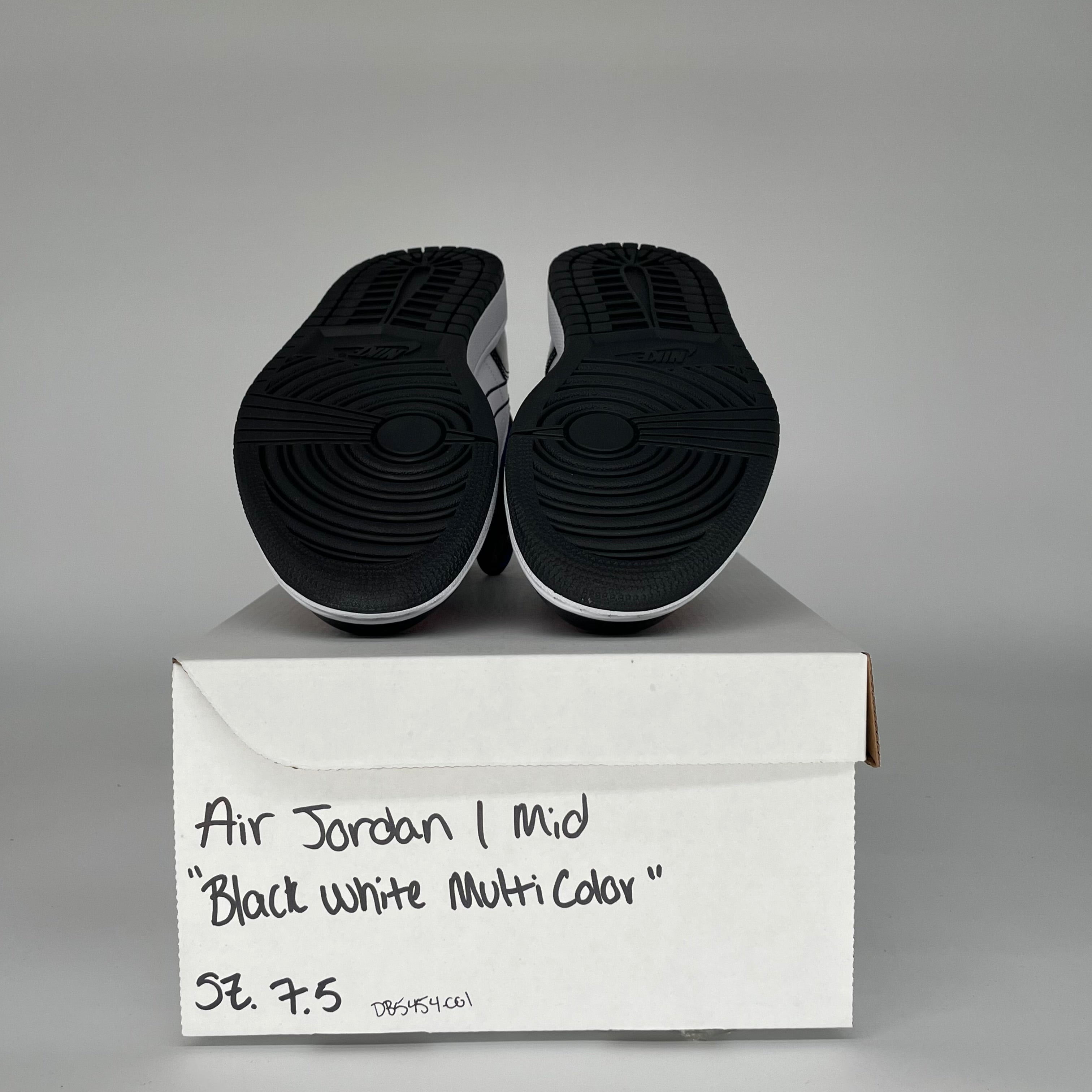 AIR JORDAN 1 MID Black White Multi-Color Women's Sneakers - Size 7.5/9W (DB5454-001) | Basketball Shoes for Women, Streetwear Fashion & Casual Wear