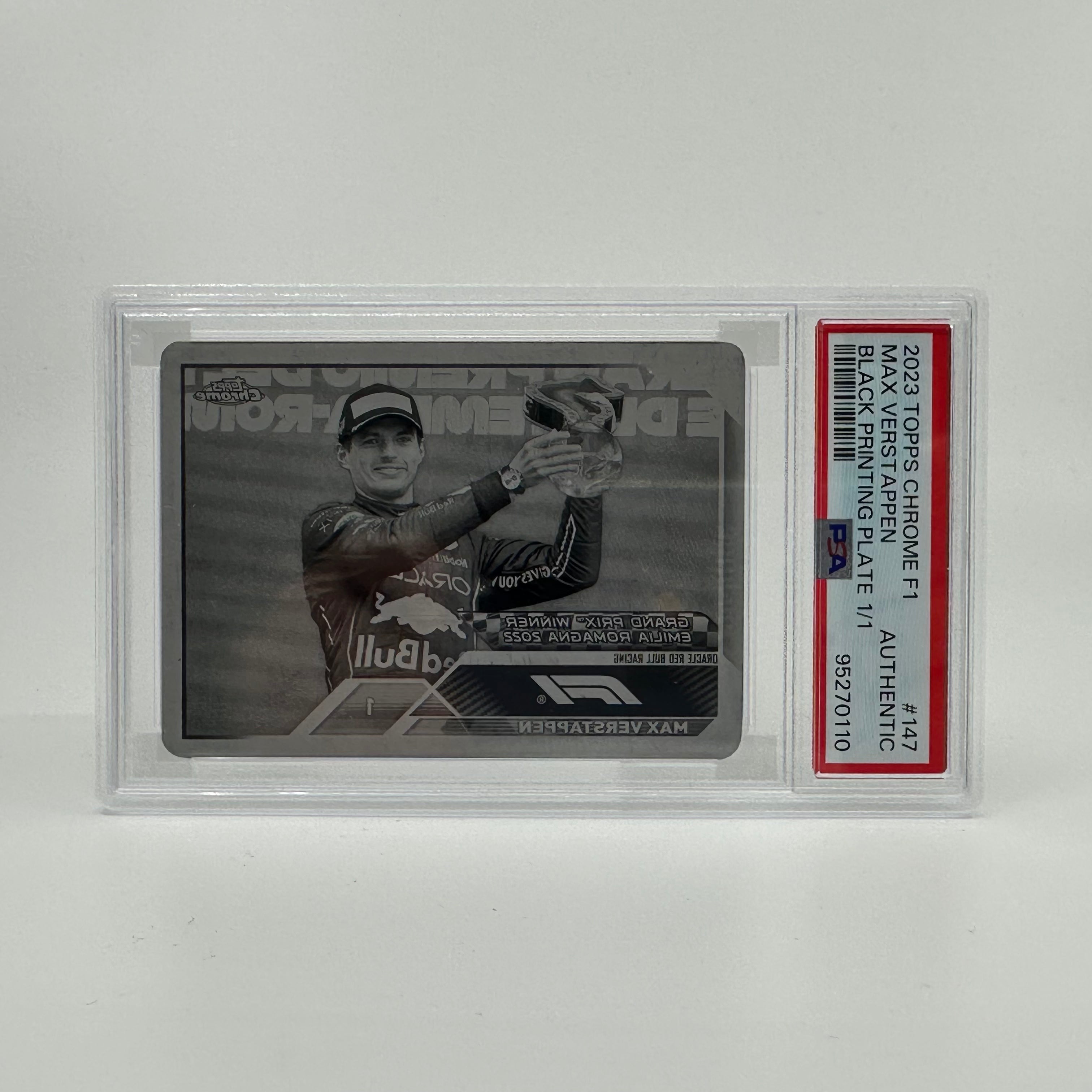 2023 Topps Chrome F1 Max Verstappen #147 Black Printing Plate - Limited Edition Collectible for F1 Racing Fans & Sports Memorabilia Enthusiasts | Perfect for Display, Trading, and Investment