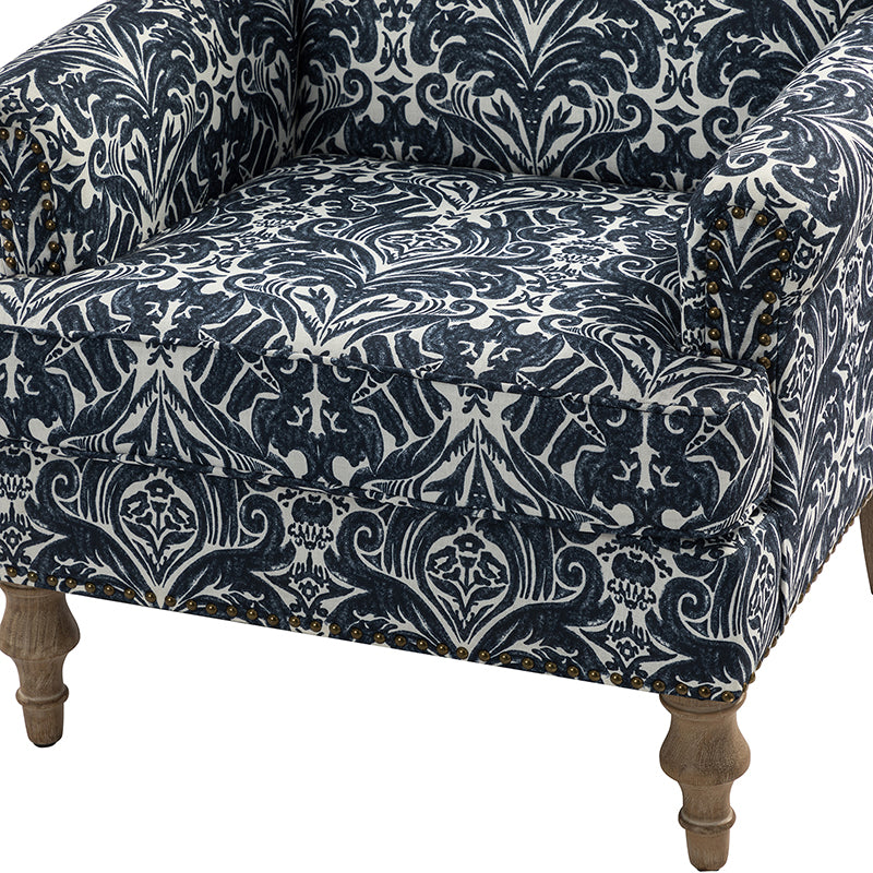 Raphael Farmhouse Armchair with Wooden Legs - Sturdy Frame Accent Chair for Living Room, Bedroom & Office (Multiple Styles Available)