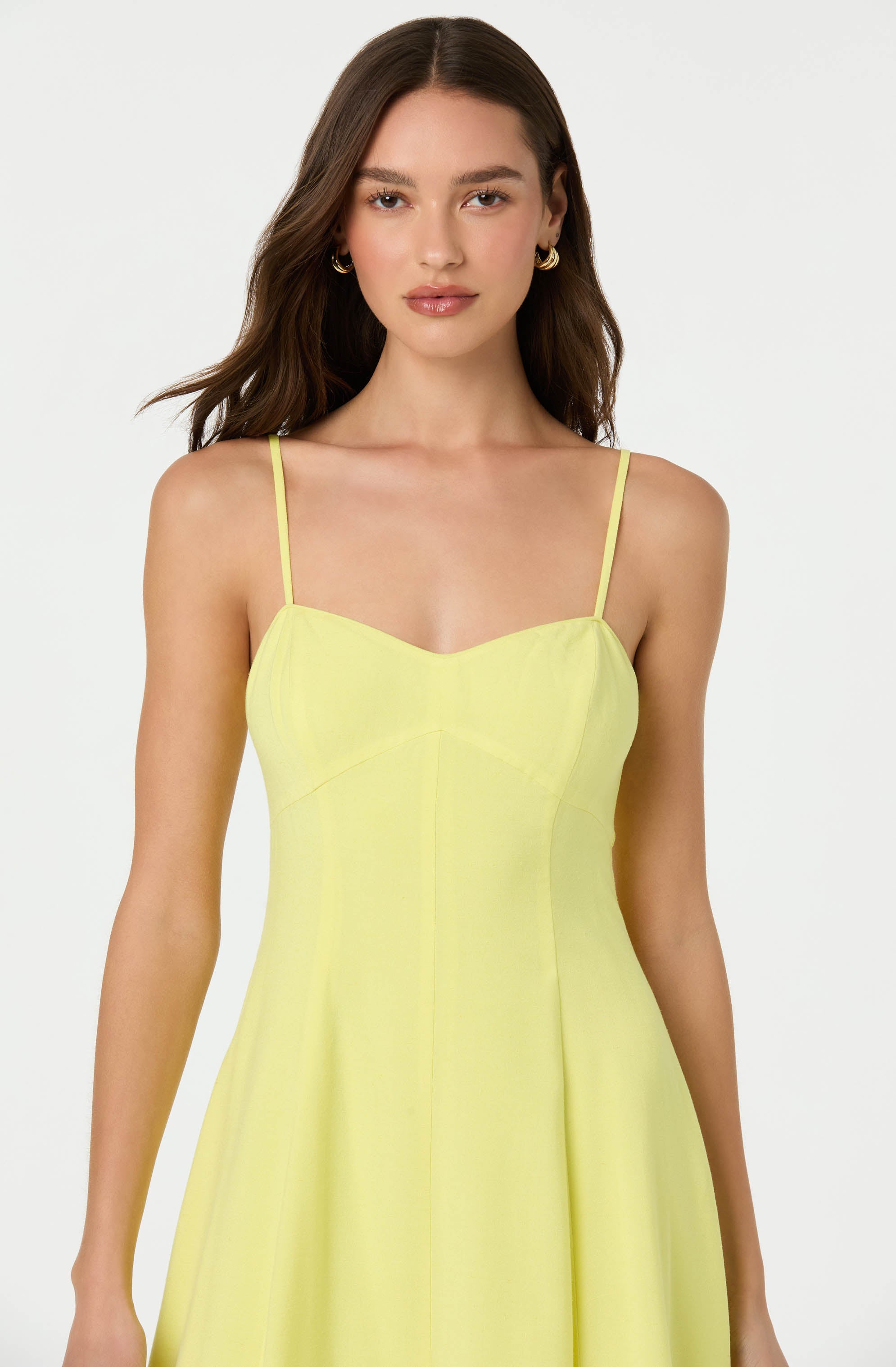 Breathable Linen Blend A-Line Midi Dress for Women - Perfect for Summer Outings, Beach Vacations & Casual Office Wear