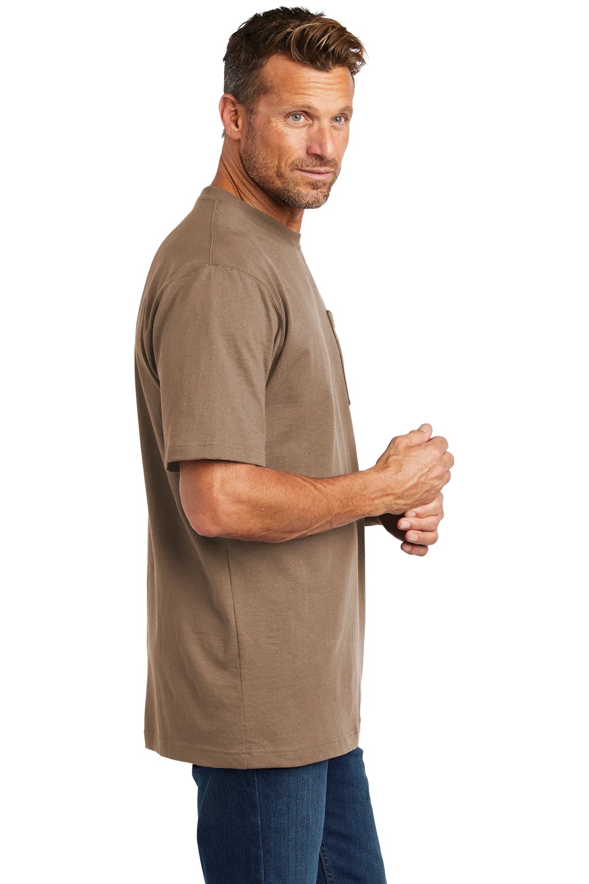 Carhartt Workwear Custom Pocket T-Shirts for Men - Durable Desert Work Shirts for Construction, Landscaping & Outdoor Jobs