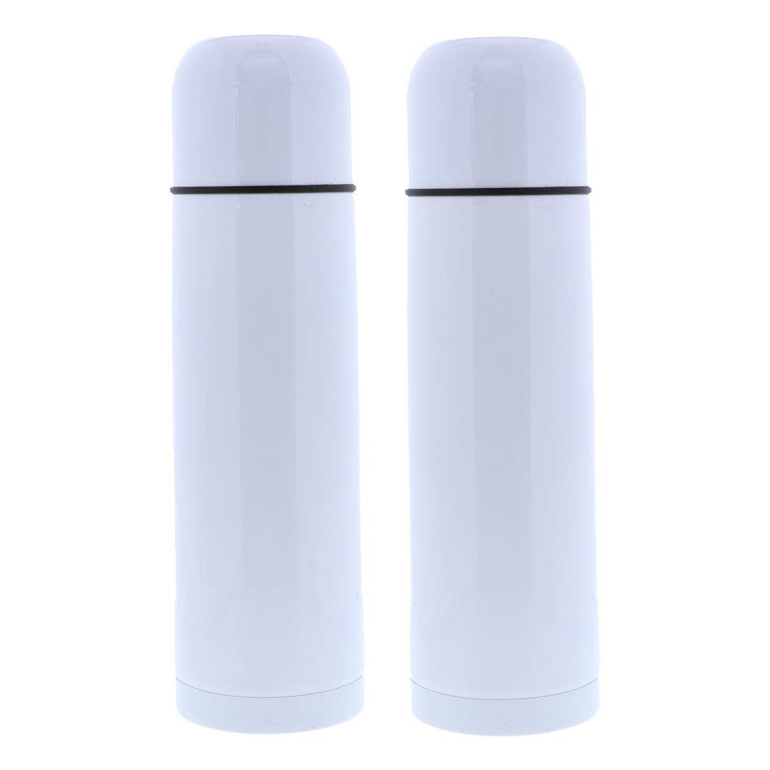Premium 22 oz Stainless Steel Vacuum Insulated Water Bottle with Lid & Cup - Double Wall Thermal Flask Set of 2 (White) - Ideal for Hiking, Gym, Office & Outdoor Activities