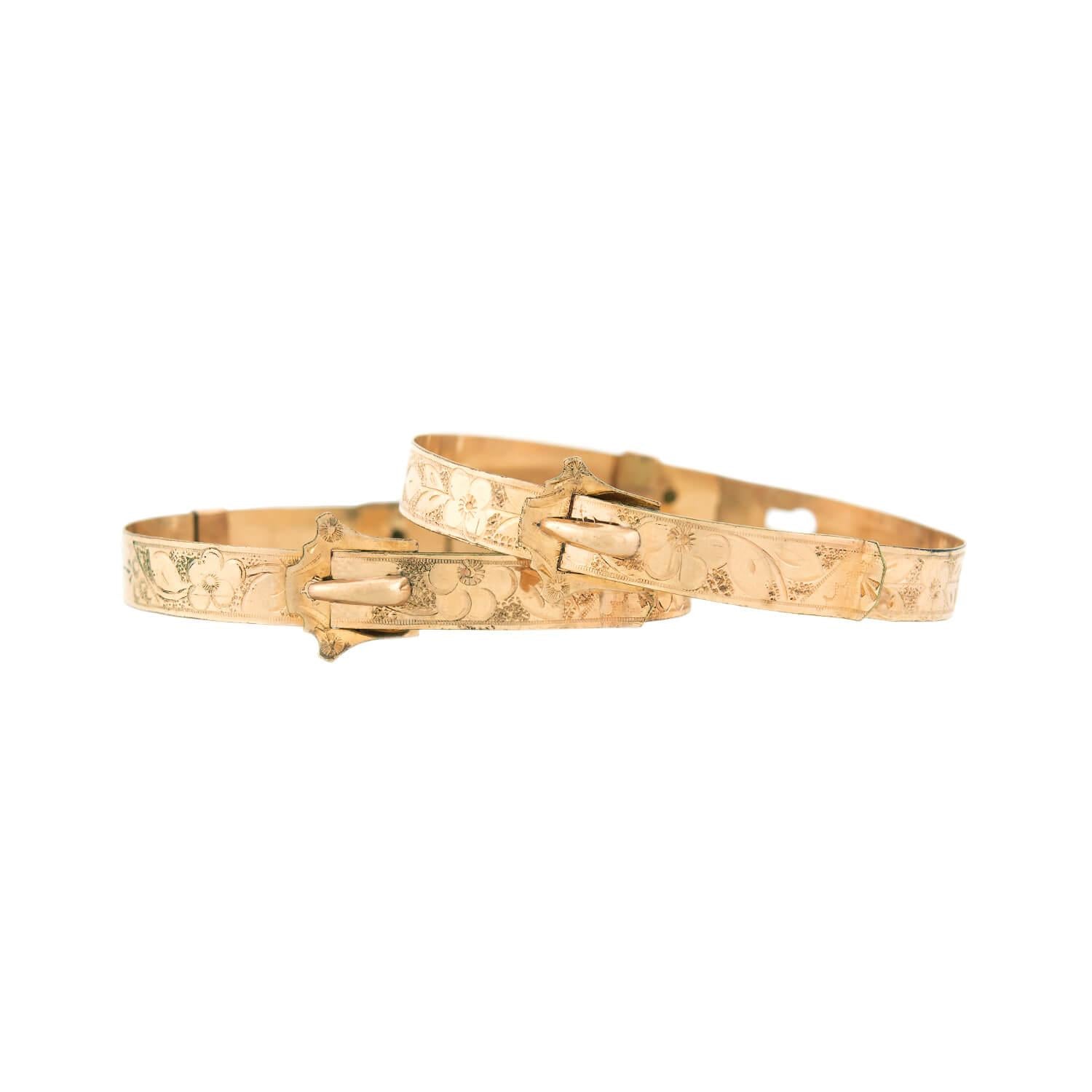 Victorian Style 9k Gold Children's Bangle Bracelet Set - Elegant Jewelry Gift for Girls, Birthday, Christening & Special Occasions