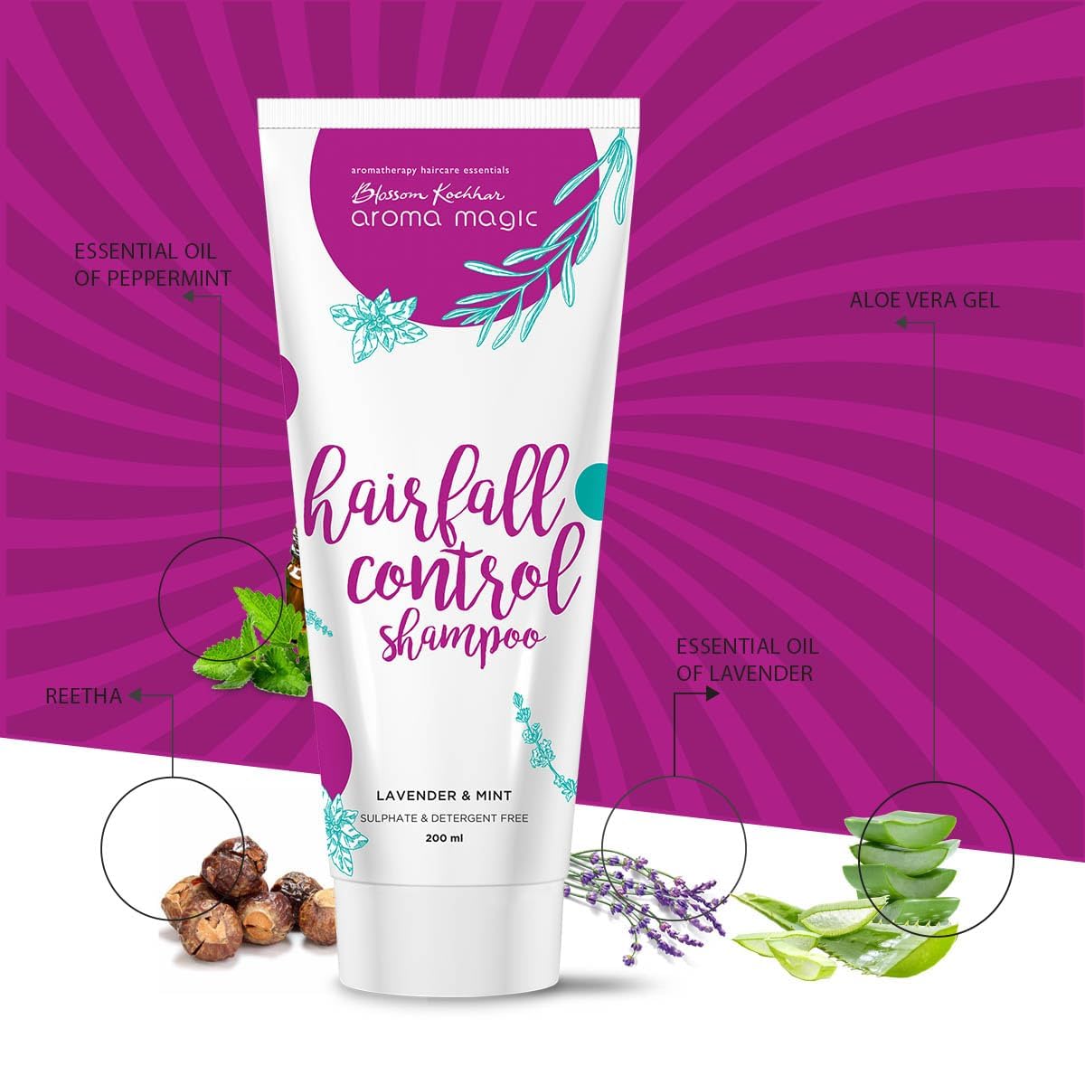 Aroma Magic Hair Fall Control Shampoo - 200ml for Thinning Hair & Scalp Care | Reduces Hair Loss & Promotes Growth | Daily Use for Healthy Hair
