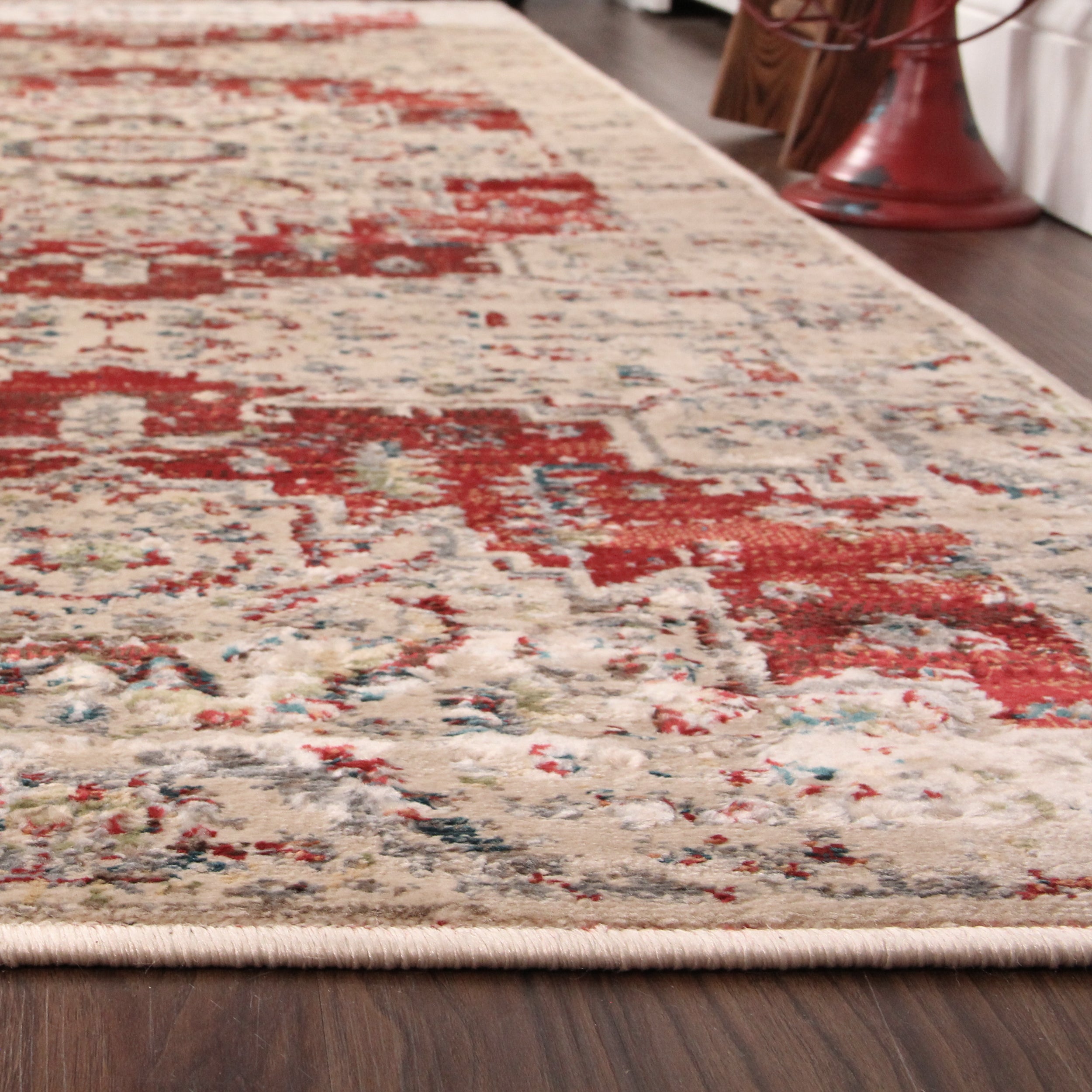 Marquis Modern Farmhouse Medallion Indoor Area Rug - Non-Slip Living Room Carpet for Home Decor, Bedroom & Office | Soft & Durable Floor Mat