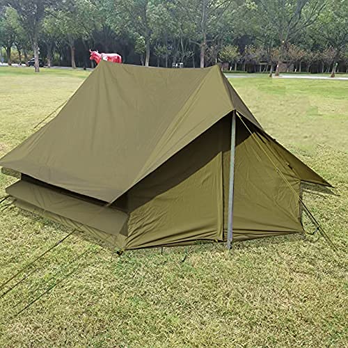 Waterproof Canvas Bell Tent – Double Layer Pyramid Camping Tent for Outdoor Adventures, Beach, Picnic & Mongolian Yurt Style Glamping | Perfect for Family Camping, Festivals & Backyard Getaways