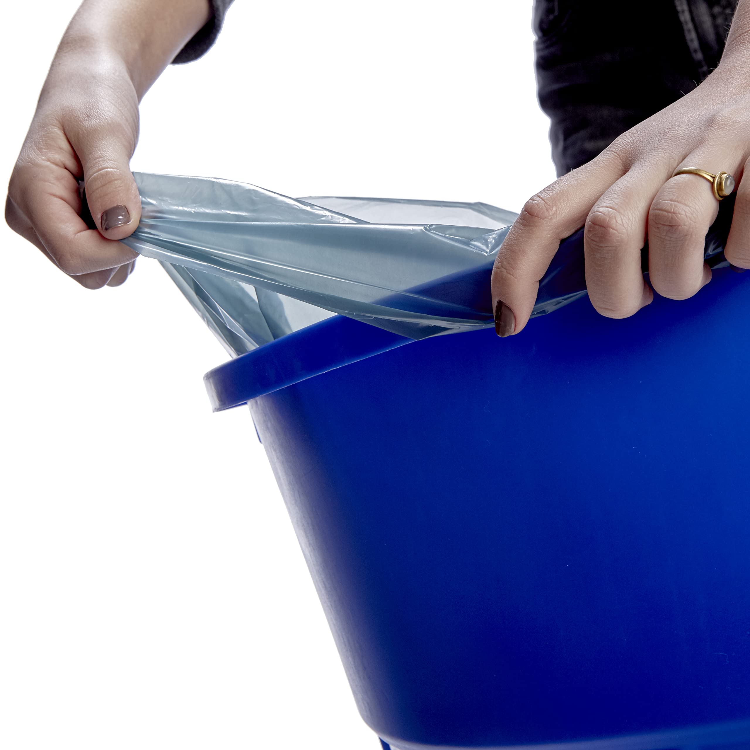 Premium Commercial Trash Can Liners - Heavy Duty 32 Gallon 33x44 Leak-Proof Garbage Bags for Offices, Restaurants & Schools (200 Count, .98 Mil Thick, Blue) - Made in USA - Ideal for High-Traffic Areas & Bulk Waste Disposal