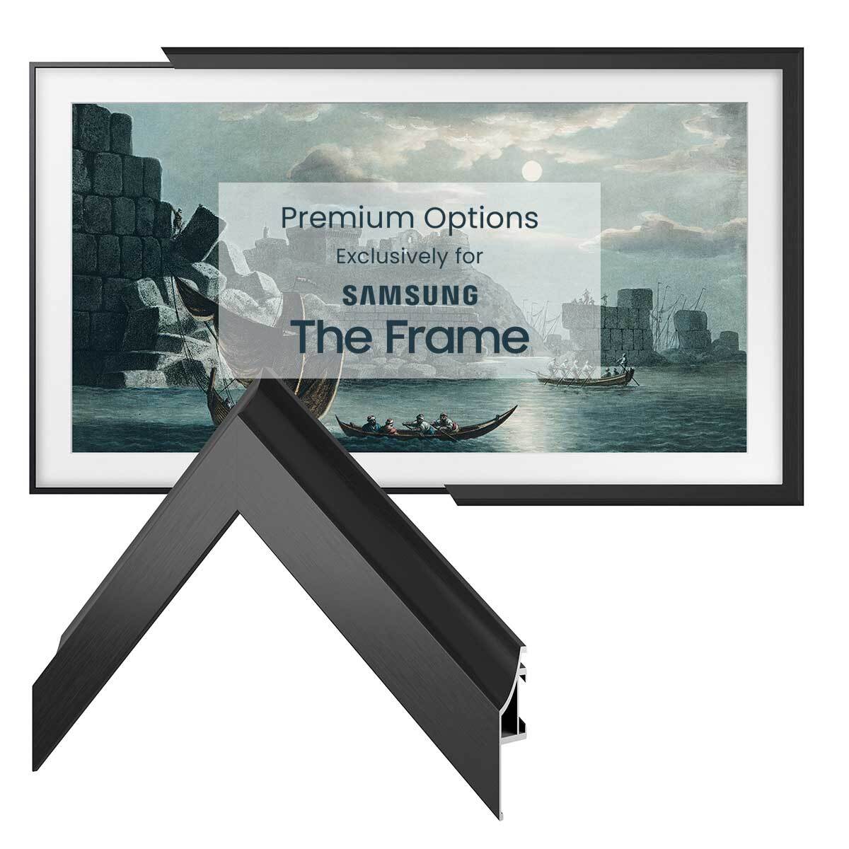 Anodized Black Alloy Scoop for Samsung Frame TV Bezel - Premium TV Accessory for Home Theater & Modern Living Room Decor
