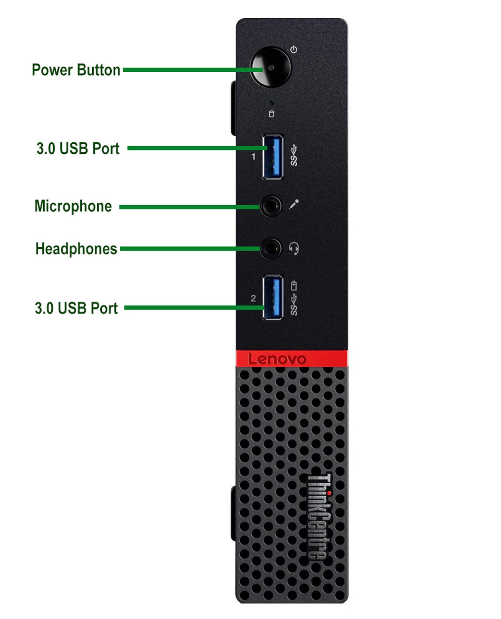 Lenovo M900 Tiny Business Desktop PC - Intel Core i5-6400T, 16GB DDR4 RAM, 512GB M.2 SSD, WiFi & Bluetooth, Windows 10 Pro (Renewed) | Includes Wireless Keyboard/Mouse & 23.8