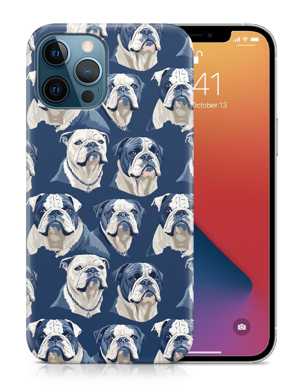 American Bulldog Puppy Dog Pattern Polycarbonate Phone Case for Apple iPhone 12 Pro - Durable Protective Cover with Cute Canine Design, Perfect for Pet Lovers and Daily Use