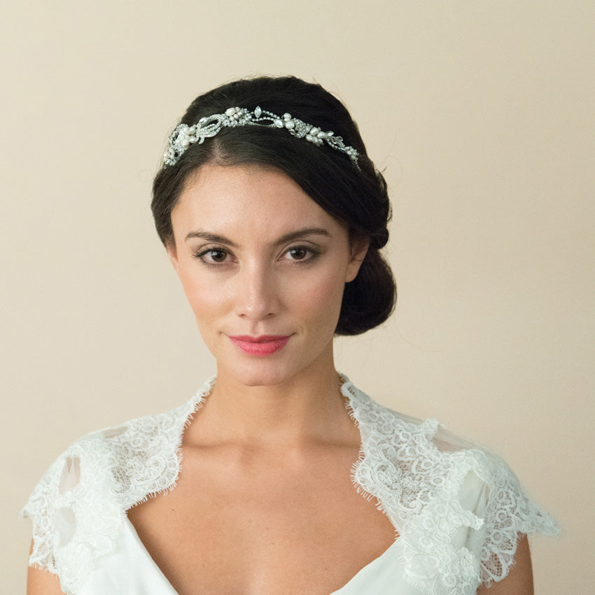 Vintage Inspired Bridal Hair Vine - Floral Crystal Headpiece for Weddings, Boho Bridal Accessories, Bridesmaid Hair Jewelry - Perfect for Boho, Beach & Garden Weddings