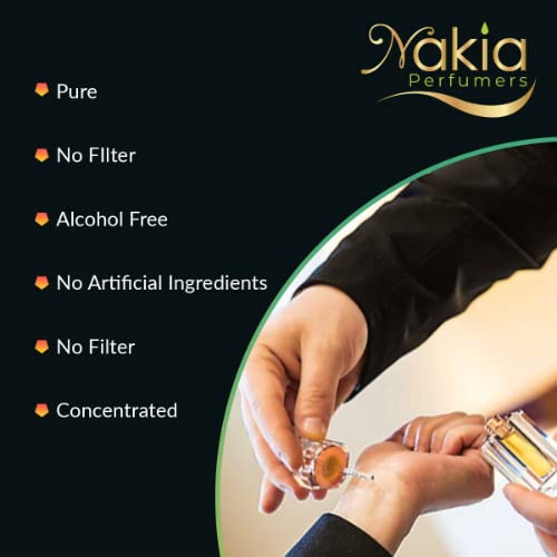 Nakia Perfumers 10ml Alcohol-Free Perfume for Men & Women - Chocolate Scent | Hypoallergenic, Long-Lasting Fragrance | Perfect for Date Nights, Gifts & Everyday Wear