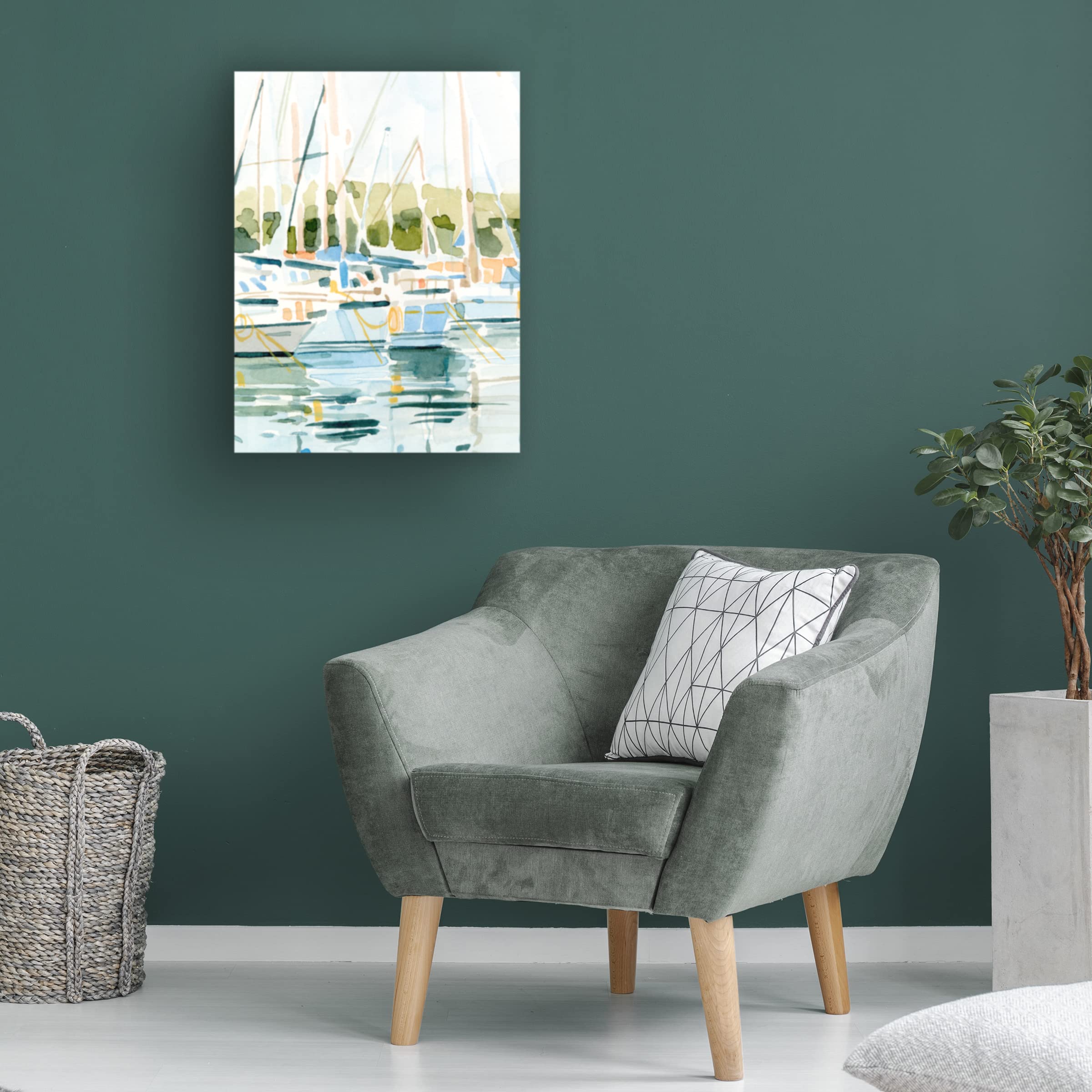 Emma Caroline 'By the Bay I' Canvas Wall Art Print - 24x32 Inches Coastal Beach Decor for Living Room, Bedroom & Office | Trademark Fine Art Collection