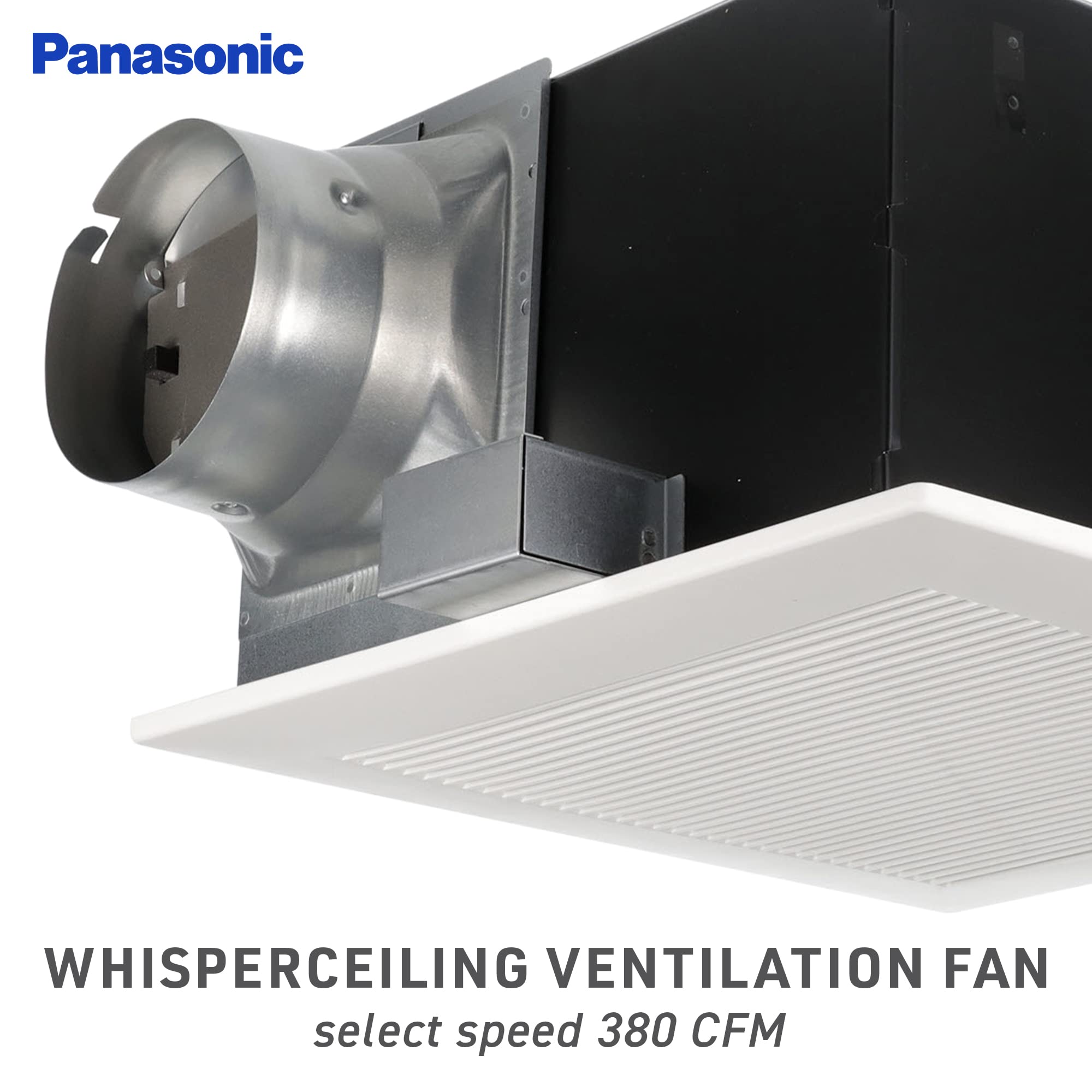 Panasonic FV-40VQ4 WhisperCeiling Spot Ventilation Fan - 390 CFM Ultra Quiet Bathroom Exhaust Fan with Energy Star Rating - Perfect for Bathrooms, Laundry Rooms & Small Kitchens