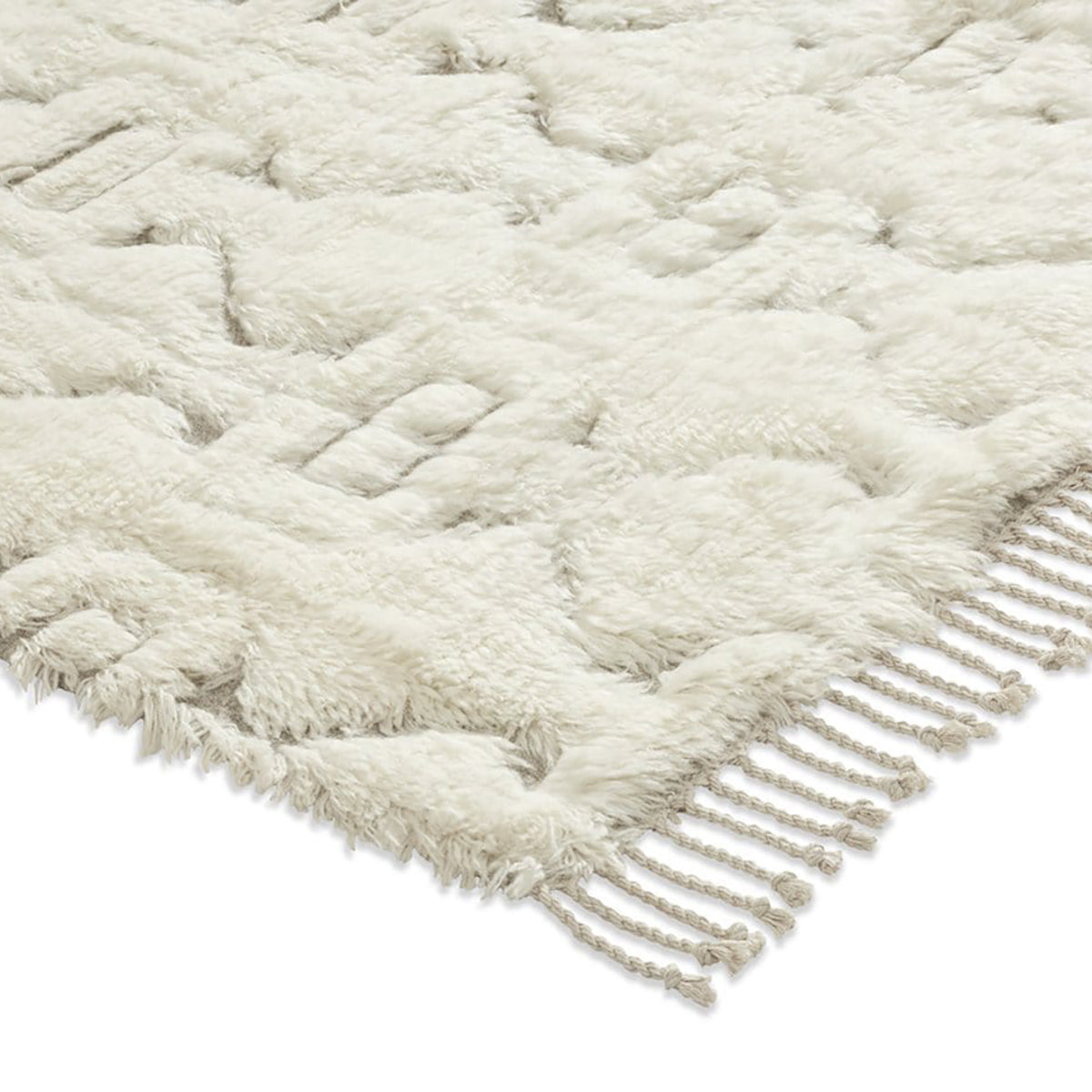 Camilla Tribal Pattern Berber Wool Shag Rug - Soft Moroccan Style Area Rug for Living Room, Bedroom & Boho Decor