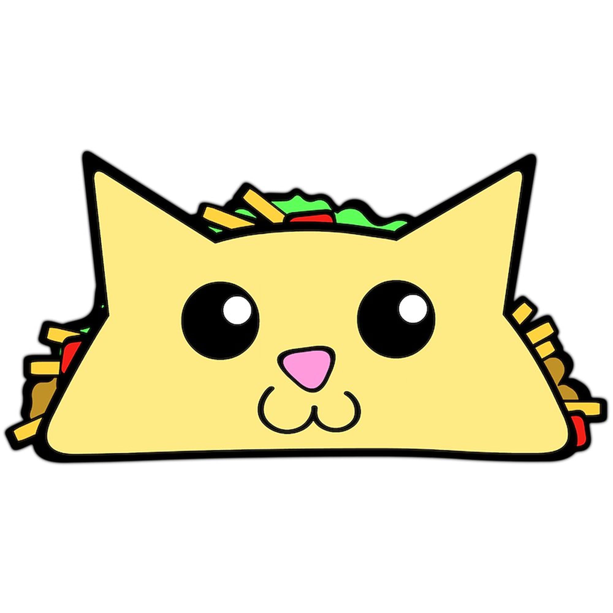 Taco Cat Oval Bumper Sticker for Cars & Laptops