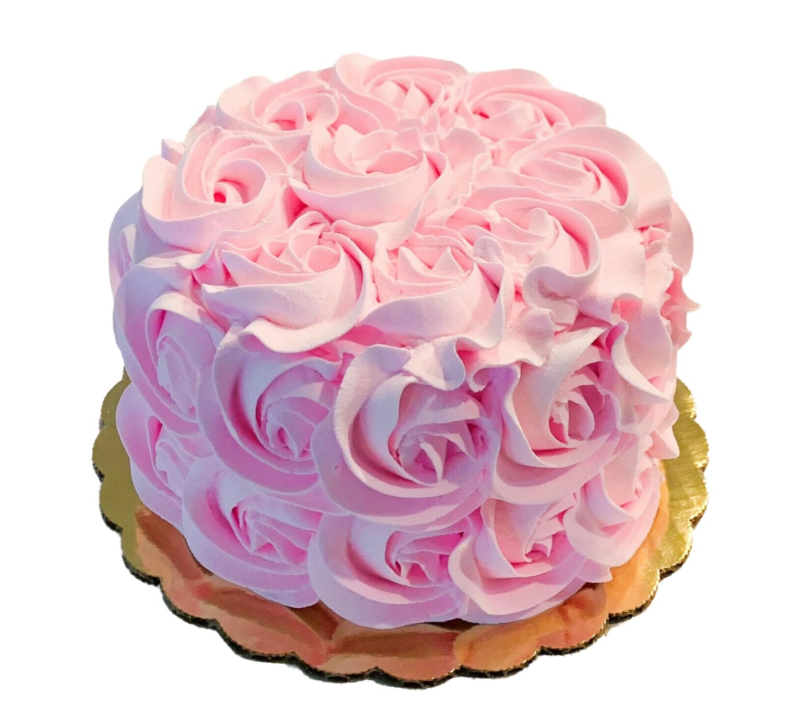 Realistic Fake Cake for Home Decoration - Artificial Pink Rosette Cake Display - Fake Cupcakes & Cake Decor for Party, Wedding, Bakery Display