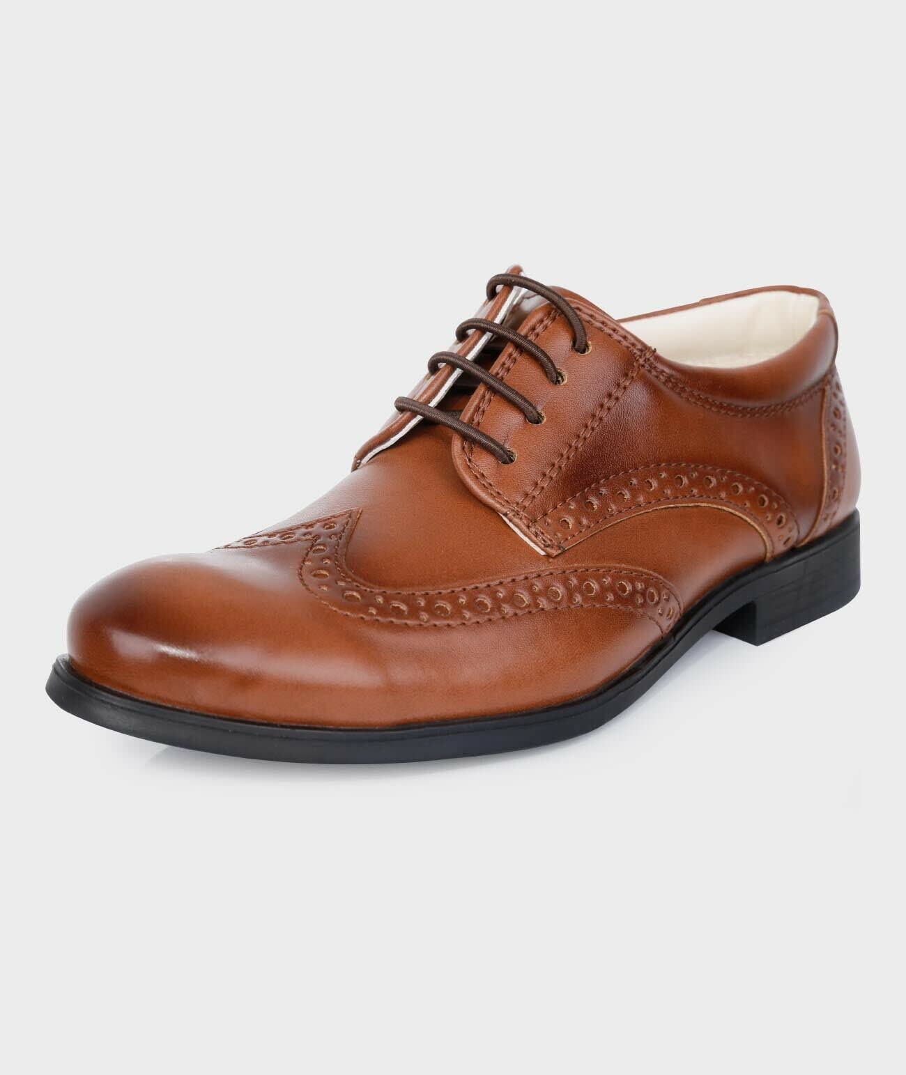 Boys' Patent Leather Derby Dress Shoes - Wingtip Brogue Lace-Up Oxfords for Wedding, Prom & Formal Events - Perfect for School Dances, Special Occasions and Dressy Outfits