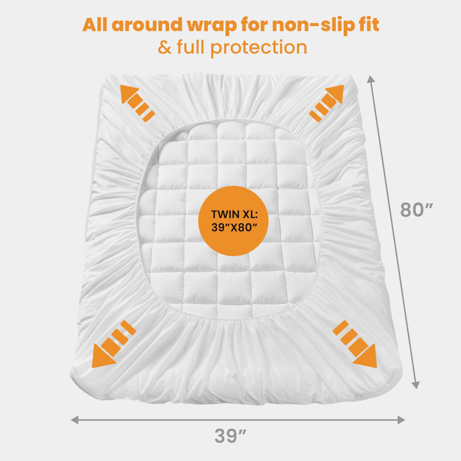 MATBEBY Twin XL Cooling Mattress Pad - Breathable Quilted Mattress Topper & Protector with 8-21