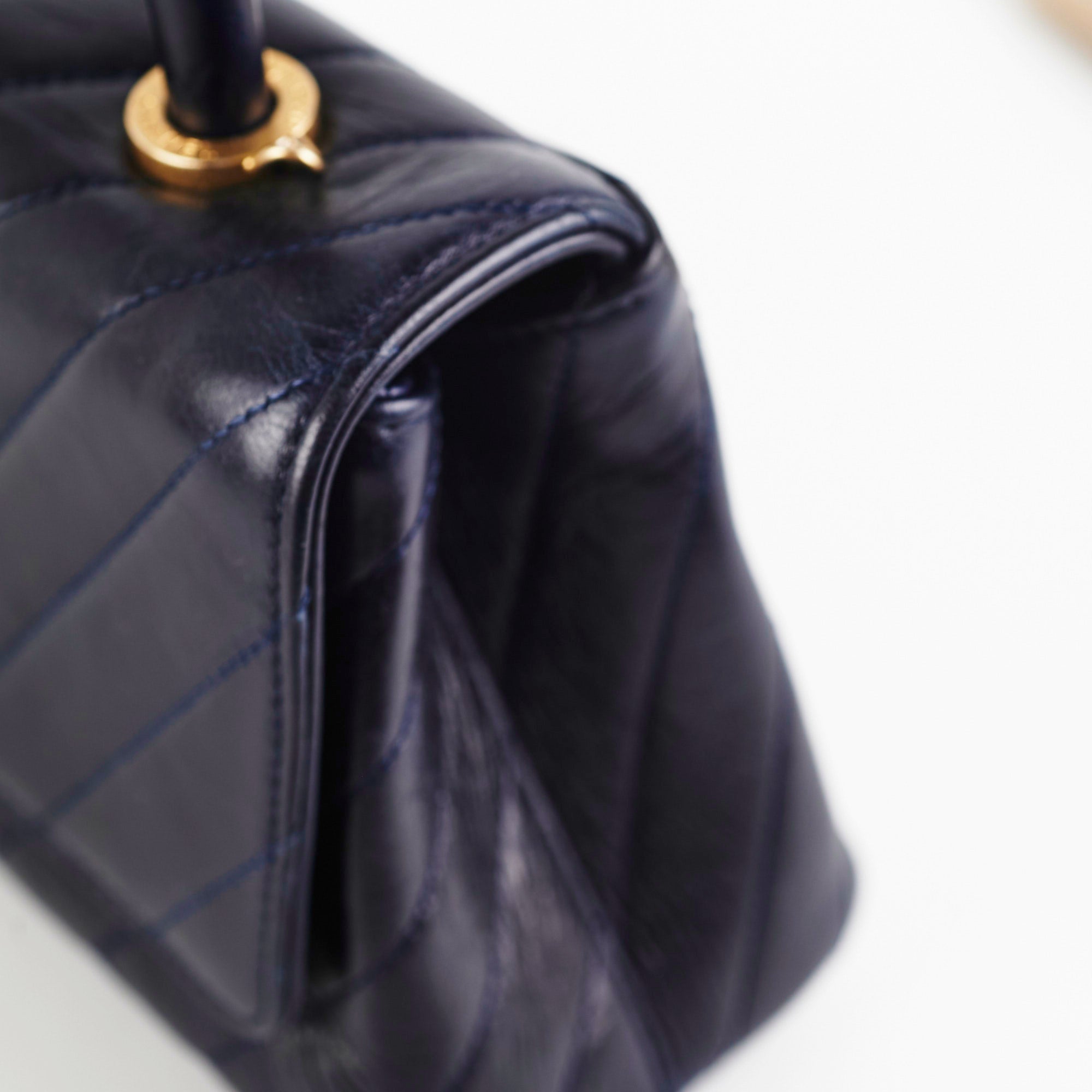 Chanel Small Coco Handle Bag in Dark Navy Blue - Luxury Crossbody Shoulder Bag for Women, Perfect for Work, Date Night & Special Occasions