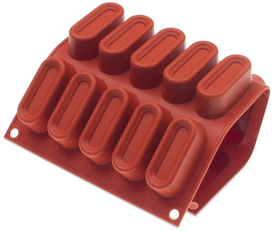Non-Stick Orange Silicone Baking Mold - 20 Oval Indented Forms for Cupcakes, Muffins, and Mini Cakes | Perfect for Home Baking and Party Desserts