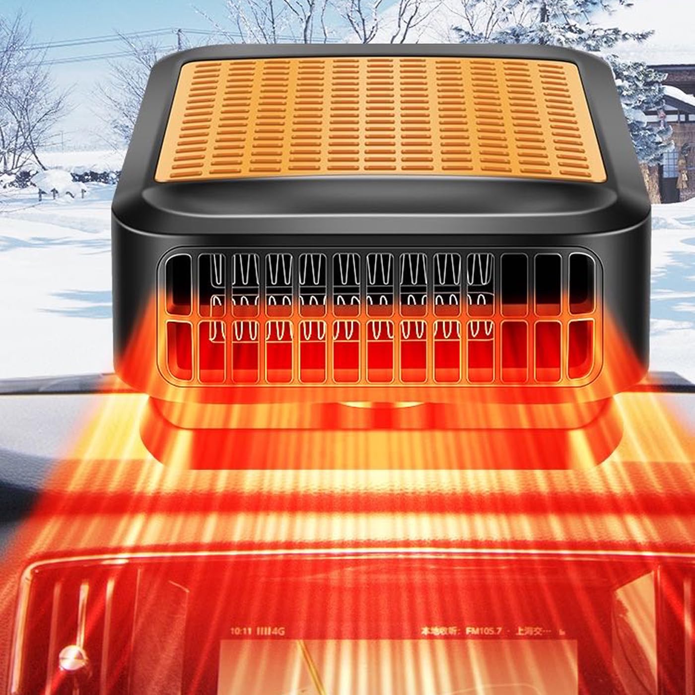 12V Portable Car Heater & Defroster - 200W Fast Heating Vehicle Heater with 360° Rotation for Windshield Defogging - Ideal for Cars, SUVs, RVs & Trucks in Winter (Orange) - Perfect for Cold Mornings, Road Trips & Emergency Heating
