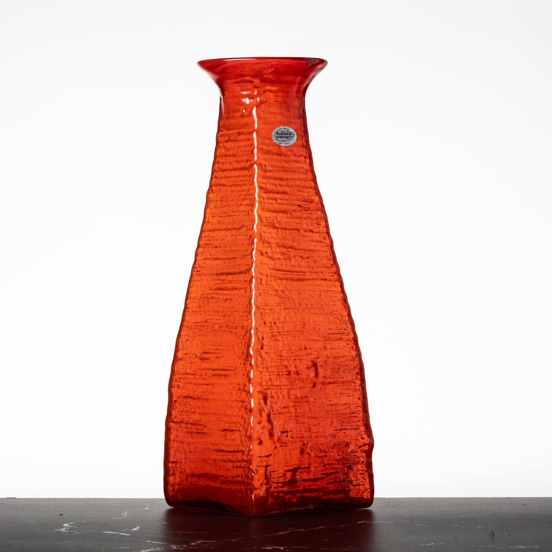 2134 Strata Vase - Modern Ceramic Home Decor for Living Room, Bedroom & Office - Dreamcicle Orange Handmade Vase for Flowers, Plants & Interior Design