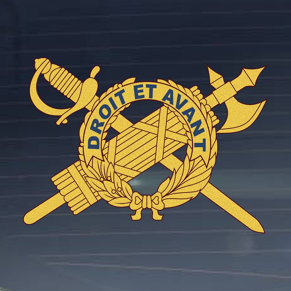 US Army Division Inspector General Emblem Gold 3 Inch Reflective Vinyl Decal - Military Themed Milk Mug Designs - Perfect for Car, Laptop & Home Decor