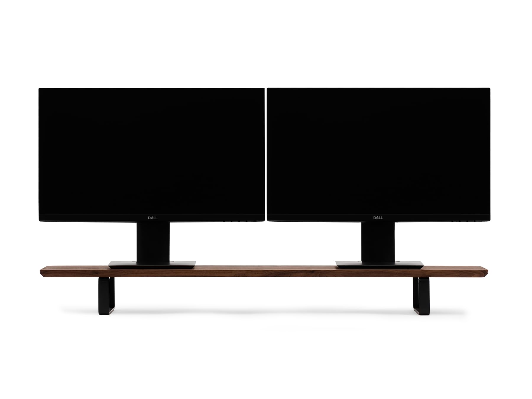 Oakywood Dual Monitor Stand - Handmade in EU - Natural Walnut Wood Monitor Riser for Laptops & Computers - 220 lbs (100 kg) Capacity - 41.3