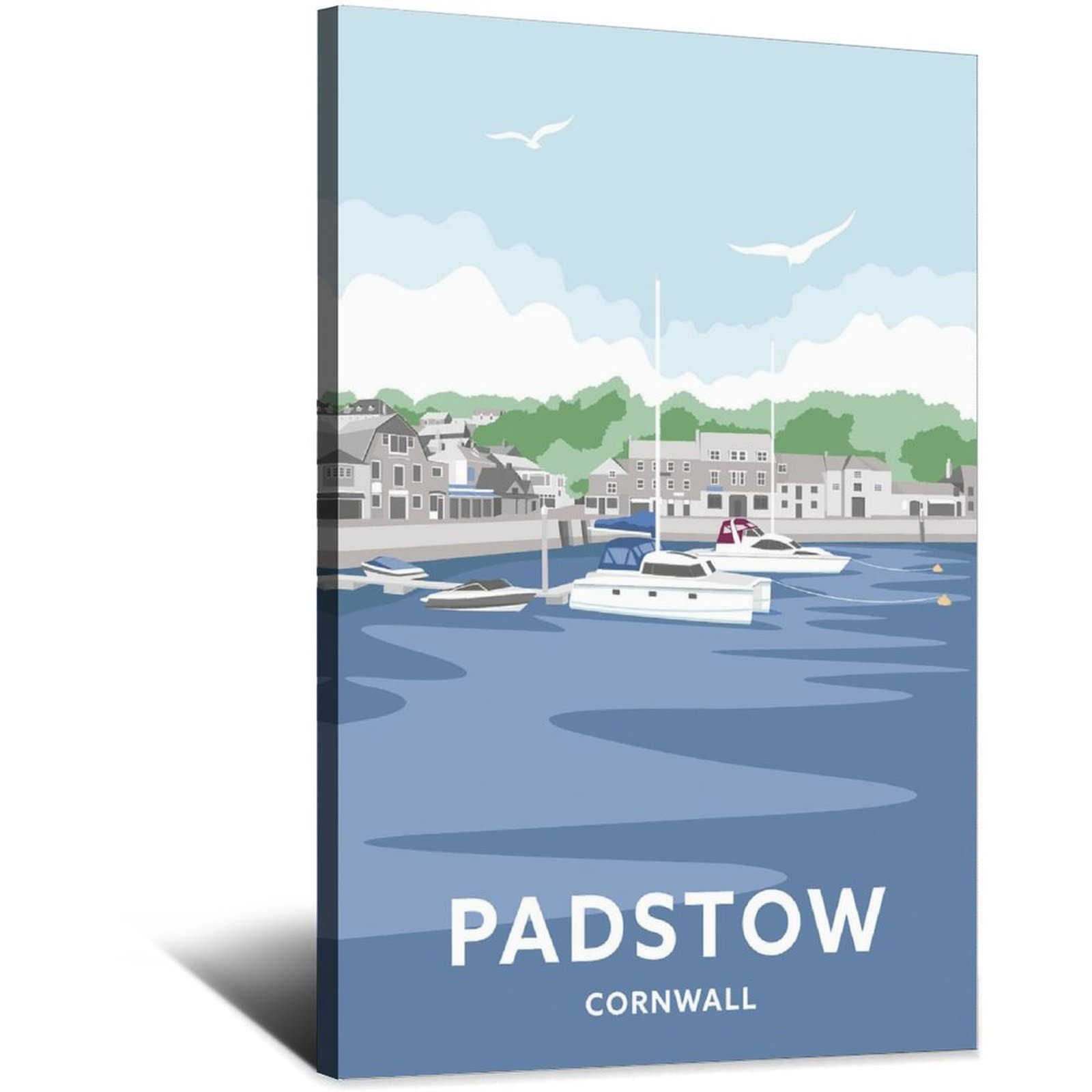 Vintage Travel Poster - Padstow Canvas Wall Art | Home & Bedroom Decor | Perfect Gift for Travel Lovers & Office Decor