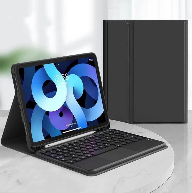 Galaxy Tab S8+/S7 FE Keyboard Case with Touchpad - Detachable Black Cover for Work & Study
