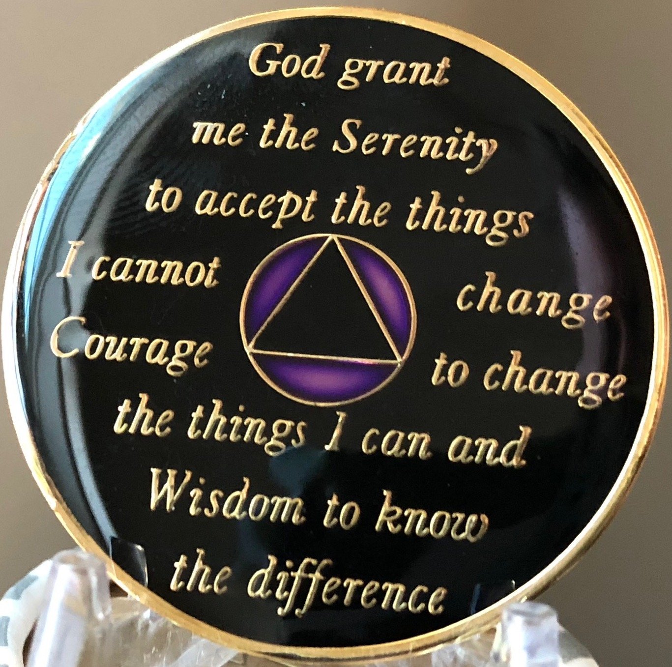 4 Year AA Medallion - Metallic Purple Tri-Plate Gold Plated Chip for Collectors, Gifts & Jewelry Making | Commemorative Keepsake for Special Occasions