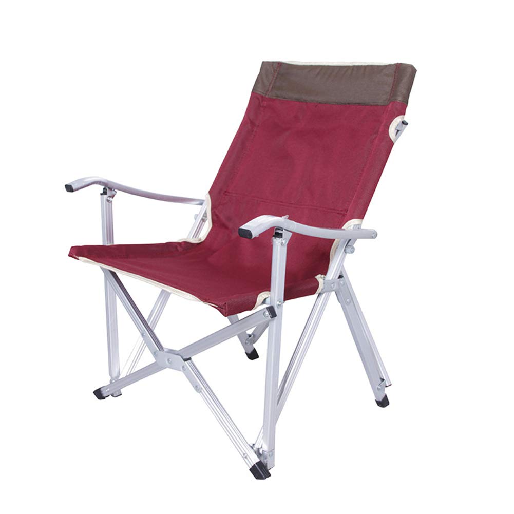 Portable Outdoor Folding Camping Chair with Carry Bag - Heavy Duty 120kg Capacity - Compact Fishing & Beach Chair for Camping, Picnics, Backpacking & Outdoor Events (Red, Small)