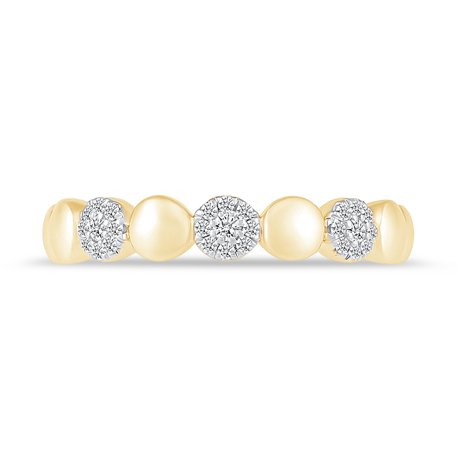 10k Yellow Gold Diamond and Gold Circles Ring - Elegant Stackable Ring for Women, Perfect for Everyday Wear, Anniversary Gifts, and Special Occasions