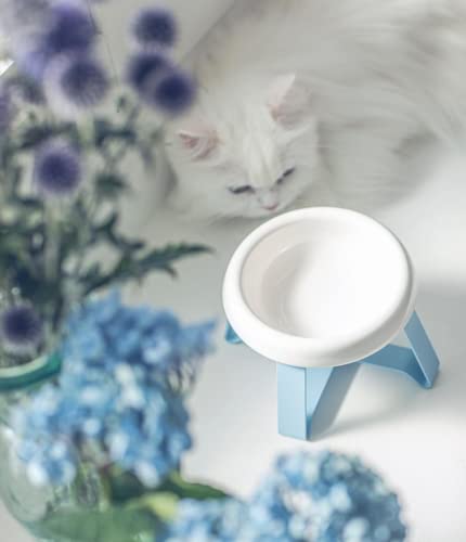 Pecolo Elevated Ceramic Cat & Small Dog Bowl - Spine Protection, Easy to Clean, Modern Aesthetic Pet Food Dish - Perfect for Dining Areas & Pet Feeding Stations