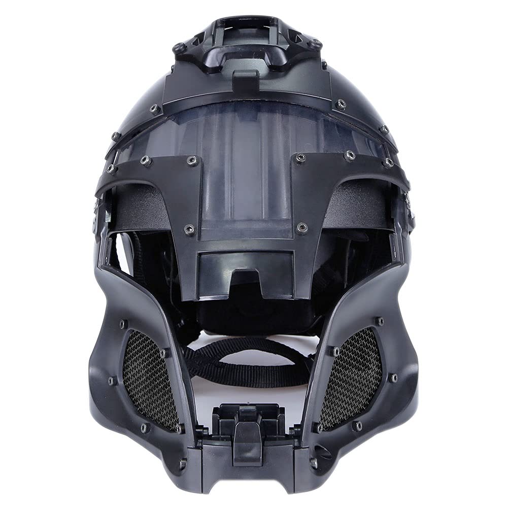 Tactical Full Face Airsoft Helmet - Steel Mesh Paintball Mask for Wargame, CS Games & Cosplay | Military Simulation & Outdoor Sports Protection Gear