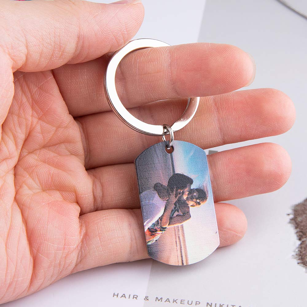 Personalized Photo Calendar Keychain - Custom Engraved Stainless Steel Keyring with Date - Perfect Gift for Anniversaries, Birthdays & Special Occasions
