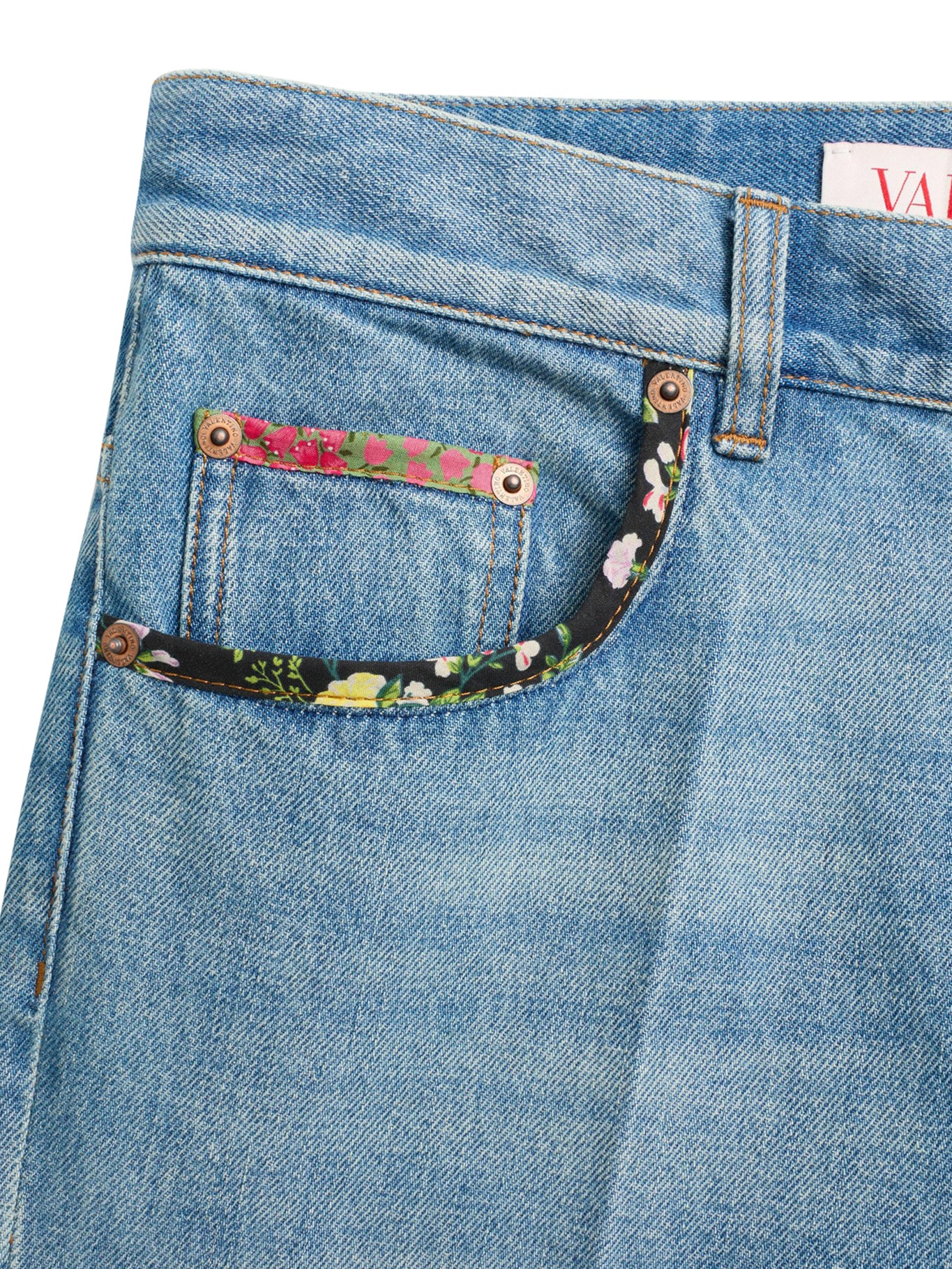 Valentino Garavani Blue Denim Trousers for Women - Medium Wash High Waist Slim Fit Jeans | Perfect for Casual Outings, Office Wear & Date Nights
