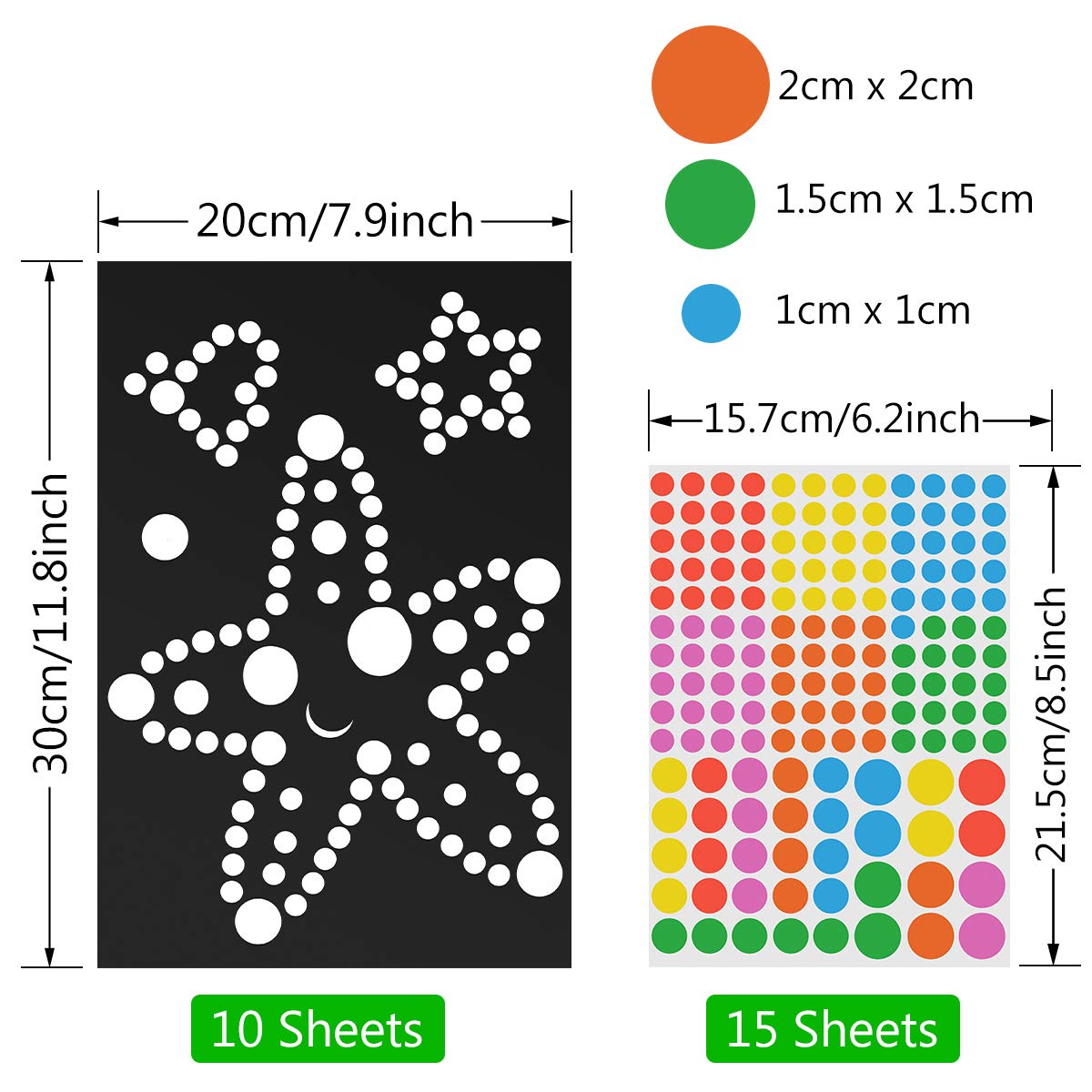 MELLIEX Dot Stickers for Kids - 10 Patterns Adhesive Dot Sticker Paper for Scrapbooking, DIY Art Projects, Bullet Journaling, and Classroom Activities - Fun and Creative Craft Supplies for Children