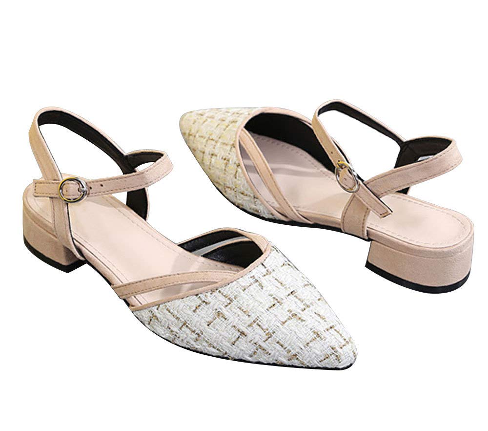 SAILING LU Women's Retro Plaid Flats - Comfortable Ankle Strap Dressy Pumps for Work & Office Wear | Casual & Professional Sandals for Women