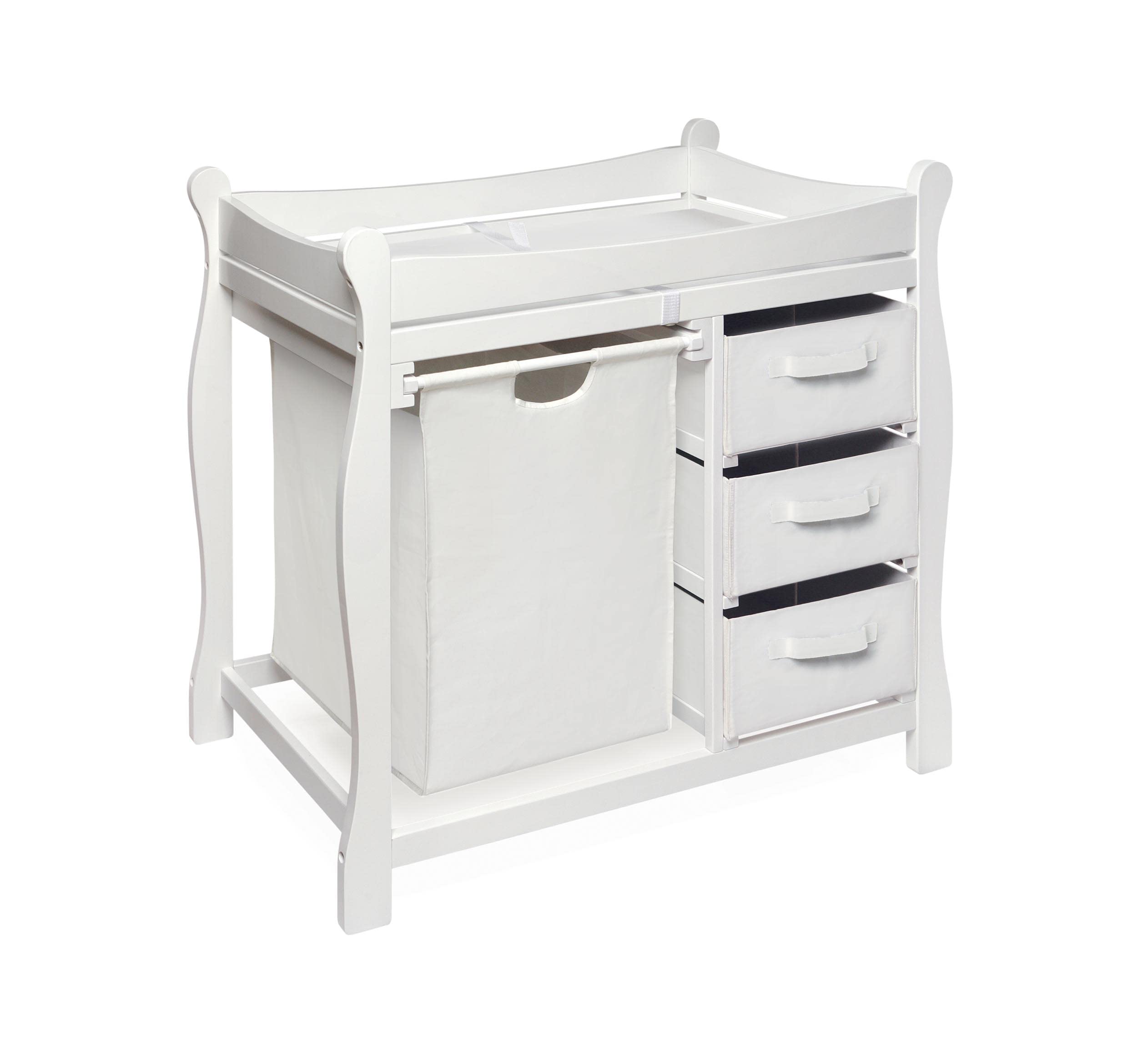 Badger Basket White Baby Changing Table with Storage - Nursery Organizer for Diapers & Baby Essentials | Perfect for Newborns & Toddlers